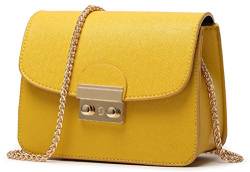 Honeymall Kleine Damentasche Umhängetasche Citytasche Schultertasche Handtasche Elegant Retro Vintage Tasche Kette Band(Orange) von Honeymall