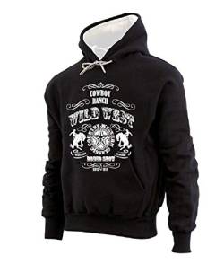 Honeymoon Herren Kapuzensweatshirt Wild West in Übergröße, Größe:10XL von Honeymoon