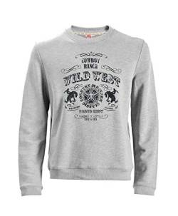 Honeymoon Herren Sweatshirt Wild West Graumelange in Übergröße 10XL von Honeymoon