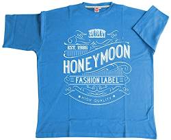 Honeymoon Herren T-Shirt Vintage in Übergröße in Jeansblau 7XL von Honeymoon