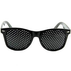 Bluelover Lochbrille Männer Frauen Leichter bequemer schwarzer Rahmen Pinhole Sonnenbrille Eyewear von Honfitat