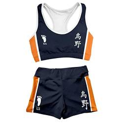 Honghuang Haikyuu High School Badeanzug Cosplay Kostüme Karasuno Shoyo Hinata Tobio Kageyama Adlers Schwimmen Beach Volleyball Sportbekleidung von Honghuang