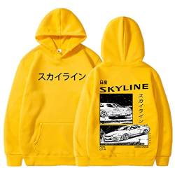 Honghuang Initial D Anime AE86 Kapuzenpullover Sweatshirts Unisex R34 Skyline GTR JDM Lässige Lose Pullover Kleidung von Honghuang