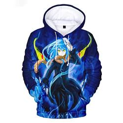 Honghuang Japanischer Anime Rimuru Tempest That Time I Got Reincarnated As A Slime 3D Kapuzenpullover Unisex Oversize Sweatshirt XXS-5XL von Honghuang