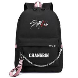 Honghuang Rucksack Schulbuch Schwarz Rosa Tasche Reisetaschen Laptop Kette Rucksack von Honghuang