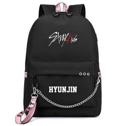 Honghuang Rucksack Schulbuch Schwarz Rosa Tasche Reisetaschen Laptop Kette Rucksack von Honghuang