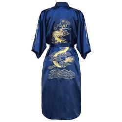 Kimono Bademantel Kleid Home Kleidung Plus Größe 3XL Männer Stickerei Drachen Robe Traditionelle Männliche Nachtwäsche Lose Nachtwäsche von Honghuang