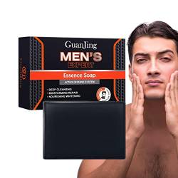 Kohle-Gesichtsseife,Aktivkohleseife | Aktivkohle Schwarze Seife für Gesicht, Körper, Haare, Bio-Sheabutter, Vitamin E, Naturseife für Männer Hongjingda von Hongjingda