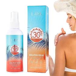 Sonnenschutzspray LSF 30 | Sunblock Spray SPF 30 Feuchtigkeitsspray | Leichtes 100 ml Anti-Schweiß-Sonnenschutzmittel, klares Spray für alle Hauttypen, den ganzen Körper Hongjingda von Hongjingda