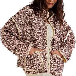 Hongsuny Damen Winter Casual Stehkragen gesteppt Gepolsterte Floral Print Warme Jacke Mantel von Hongsuny