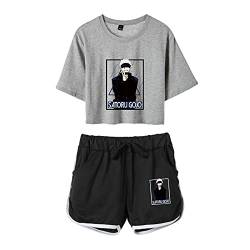 Jujutsu Kaisen Trainingsanzug Gojo Satoru Kurzarm T-Shirt und Shorts Sportswear 2-teiliges Set Japanische Anime Cosplay Sets von Hongwenstore