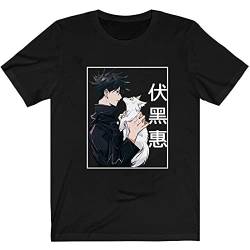 Unisex Jujutsu Kaisen Megumi Fushiguro T-Shirts Anime Jujutsu Kaisen Harajuku T-Shirt Kurzarm Baumwolle T-Shirt von Hongwenstore