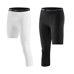 Hongyuangl Laufleggings für Herren, 1er oder 2er Pack, 3/4 Einbein Kompression Capri Strumpfhose, Cool Dry Gym Strumpfhose für Herren, Compression Base Layer Sporthose Unterwäsche von Hongyuangl