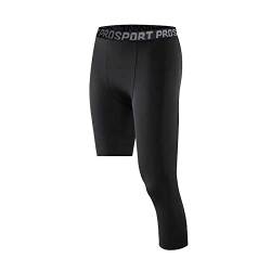 Hongyuangl Laufleggings für Herren, 1er oder 2er Pack, 3/4 Einbein Kompression Capri Strumpfhose, Cool Dry Gym Strumpfhose für Herren, Compression Base Layer Sporthose Unterwäsche von Hongyuangl