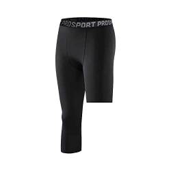 Hongyuangl Laufleggings für Herren, 1er oder 2er Pack, 3/4 Einbein Kompression Capri Strumpfhose, Cool Dry Gym Strumpfhose für Herren, Compression Base Layer Sporthose Unterwäsche von Hongyuangl