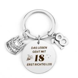 18 Geburtstag Geschenk Mädchen Junge, Schlüsselanhänger 18. Geburtstag, Geschenke zum 18 Geburtstag, Abschlussgeschenk 18 Jährige Geschenk für Söhne Töchter Beste Freunde Schwestern Bruder von Hoosmoon