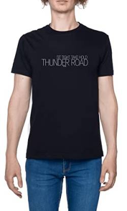Thunder Road Herren T-Shirt Schwarz Rundhals Leichtes Lässiges Kurzarm Men's Black Crew Neck Casual Short Sleeves von Hopestly