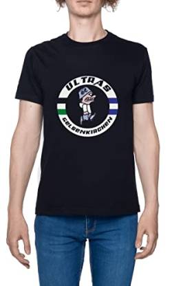 Ultras Gelsenkirchen Herren T-Shirt Schwarz Rundhals Leichtes Lässiges Kurzarm Men's Black Crew Neck Casual Short Sleeves von Hopestly