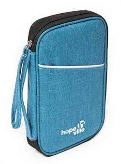 Hopeville Reisedokumententasche mit RFID Schutz, Hochwertiger Reiseorganizer und Dokumententasche für alle Reiseunterlagen und Dokumente (blau) von Hopeville