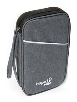 Hopeville Reisedokumententasche mit RFID Schutz, Hochwertiger Reiseorganizer und Dokumententasche für alle Reiseunterlagen und Dokumente (grau) von Hopeville