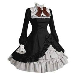 Hopoter Mittelalter Kleidung Damen Gothic Kleider Renaissance Cosplay Dress Kostüm Große Größen Ballkleid Party Festlich Tunika Partykleid Lolita Kleid Outfits mit Bowknot Karneval Kostüm von Hopoter