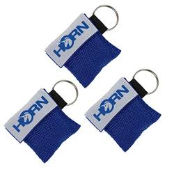 Horn Medical Notfall-Beatmungstücher im Schlüsselanhänger, Horn-Key, 3er Set, Blau von Horn Medical