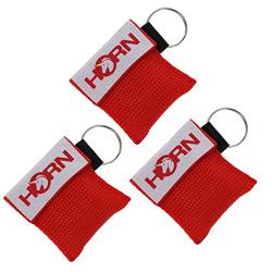 Horn Medical Notfall-Beatmungstücher im Schlüsselanhänger, Horn-Key, 3er Set, Rot von Horn Medical