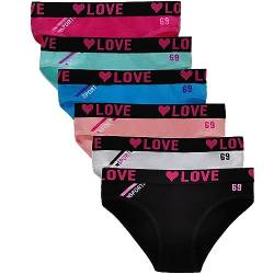 Hornice Mädchen Slips aus Baumwolle 6er Pack Teens Unterhosen Kinder Unterwäsche Logo Sportunterwäsche Pantys Sportgürtel Bikini für 8-18 Jahren von Hornice