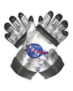 Horror-Shop Silberne Astronauten Handschuhe als Kostüm Accessoire von Horror-Shop