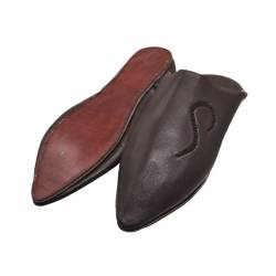 Babuchas Marokkanische Schuhe aus echtem Leder, handgefertigt von den besten Handwerkern von Marrakesch, braun, 46 EU von Horus Artesanía de Egipto