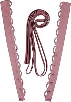 Hoseirty 3 Stück DIY Damen Schwarz Hochzeitskleid Schlaufen Verstellbare Passform Satin Korsett Rücken Kit Set Schnürung für formelle Ballkleider 40,6 cm, Dusty Rose, 42 von Hoseirty