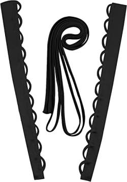 Hoseirty 3 Stück DIY Damen Schwarz Hochzeitskleid Schlaufen Verstellbare Passform Satin Korsett Rücken Kit Set Schnürung für formelle Ballkleider 40,6 cm, Schwarz , 42 von Hoseirty