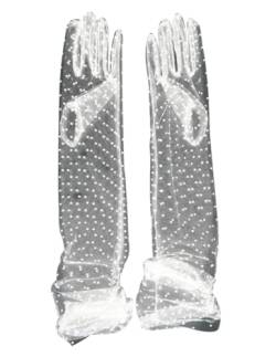 Hoseirty Lange Damen-Handschuhe aus Tüll für Hochzeit, Party, Braut, 69,8 cm, Ellenbogenlänge, Vintage, durchsichtig von Hoseirty