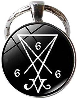 Satanisches Altar Ritual Glas Schlüsselanhänger Demon Keychain von Hosheng