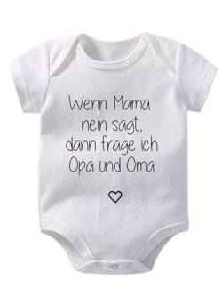 Hospitrix Strampler Wenn MAMA nein sagt, dann frage ich Onkel, Tante, Opa, Oma, Überraschung Neugeborene, Baby Body, Strampler, Onesie, (Wenn Mama nein sagt, dann frage ich Opa & Oma) von Hospitrix