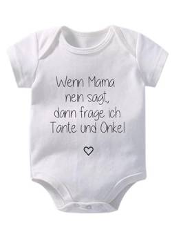 Hospitrix Strampler Wenn MAMA nein sagt, dann frage ich Onkel, Tante, Opa, Oma, Überraschung Neugeborene, Baby Body, Strampler, Onesie, (Wenn Mama nein sagt, dann frage ich Tante & Onkel) von Hospitrix