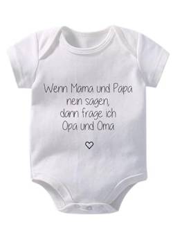 Hospitrix Strampler Wenn MAMA und PAPA nein sagt, dann frage ich Onkel, Tante, Opa, Oma, Überraschung Verkündung, Baby, Strampler (Wenn Mama und Papa nein sagen, dann frage ich Opa und Oma) von Hospitrix