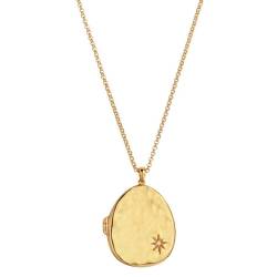 Hot Diamonds DP907 Damen-Kette mit Medaillon Silber vergoldet Lunar Locket Large von Hot Diamonds