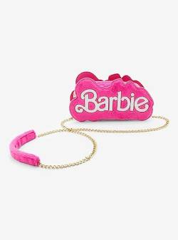 Barbie Logo Fuzzy Mini Crossbody Bag, Pink, Einheitsgröße von Hot Topic