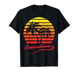 Copacabana Sommer Palmen 80er Strand Sonnenuntergang T-Shirt von Hot Tropical Summer Sunset Retro Beach Designs