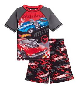 Hot Wheels Jungen Badeshorts + Rash Vest Set Kinder Rennwagen Sunsafe Badeanzug Badehose von Hot Wheels