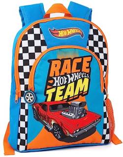 Hot Wheels Kinder-Rucksack | Mit Stil in leuchtendem Orange und Blau zoomen | Renn-Rucksack für Jungen | Trage die Geschwindigkeit überallhin mit dir | Geräumiges Hauptfach für Schulmaterial von Hot Wheels