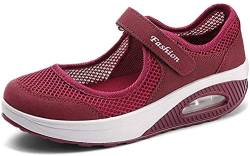 Damen Outdoor Fitnessschuhe Atmungsaktive Mesh Schuhe Sport Slipper mit Klettverschluss Sportschuhe Sneaker Turnschuhe Laufschuhe Pumps von Hotcham