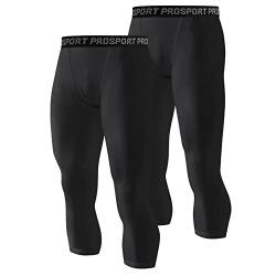 Hotfiary Kompressionshose Herren 3/4 Sportleggings für Männer Atmungsaktiv Funktionshose Laufhose Trainingshose Unterhose Tights Sporthose von Hotfiary