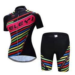 Damen Radtrikot Set Trägerhose Anzüge Sommer Rennrad Kleidung, Cc6307, 38 von Hotlion