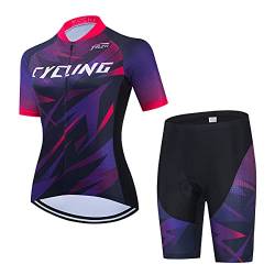 Damen Radtrikot Set Trägerhose Anzüge Sommer Rennrad Kleidung, Cc6514-1, Large von Hotlion