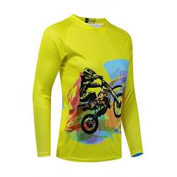 Hotlion Damen Fahrradtrikot MTB T-Shirt Langarm Mountainbike Motorrad Outdoor Fahrrad Kleidung, gelb, Groß von Hotlion