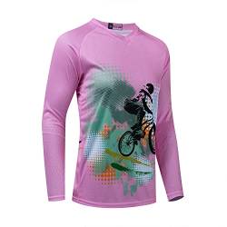 Hotlion Damen Radtrikot MTB T-Shirt Langarm Mountainbike Motorrad Outdoor Fahrrad Kleidung, 1 x Rosa, Mittel von Hotlion