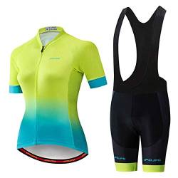 Hotlion Damen Radtrikot Sets Trägerhose Sommer Fahrradbekleidung Fahrradbekleidung von Hotlion