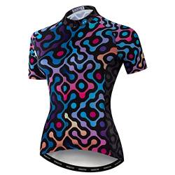 Hotlion Damen Radtrikot Sommer Kurzarm Fahrradshirt Atmungsaktiv Fahrradjacke, DCF2064, XXL von Hotlion